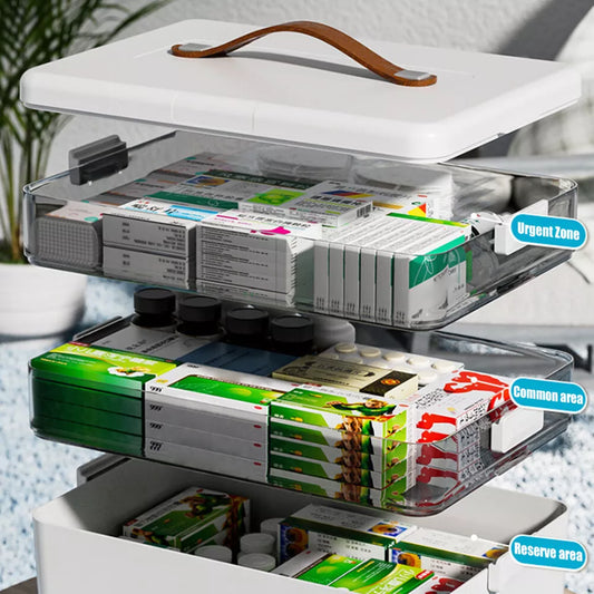 3 Layer Family Medicine Storage Box,Thickened Extra Large Medicine Storage Box