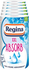 Regina XXL Absorb Kitchen Towels – 16/8/6 Rolls Per Pack, Super Absorbent 2-ply sheets, 75 Extra-large Sheets Per Roll, 50% More Absorbent Than Previous XXL Products, Easy Open Pack, 60% PCR Plastic
