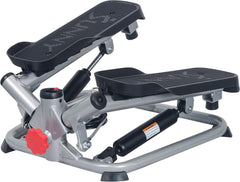 Sunny Health & Fitness Mini Stepper for Exercise Low-Impact Stair Step Cardio Equipment with Resistance Bands, Digital Monitor, Optional Twist Motion Stepper