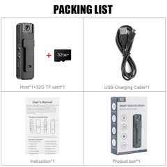Body Camera 1080P Pocket Video Portable Police Recorder Night Vision Cam