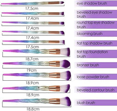 Ammiy Makeup Brushes Sets Professional 10/ 18 Pcs Make up Brushes Premium Synthetic Foundation Brushes Blending Face Powder Blush Eyeshadow Eyeliner Make Up Brush Kit with PU Leather Bag