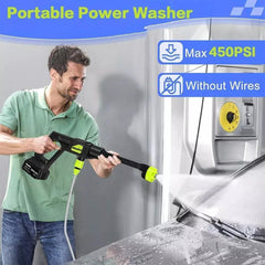 2 Battery Cordless Car High Pressure Washer Jet Water Wash Cleaner Gun Portable