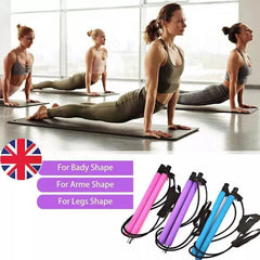Adjustable Pilates Bar with Resistance Band for Home Gym Workouts