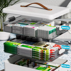 3 Layer Family Medicine Storage Box,Thickened Extra Large Medicine Storage Box